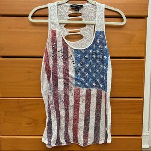Distressed American Flag Tank Top